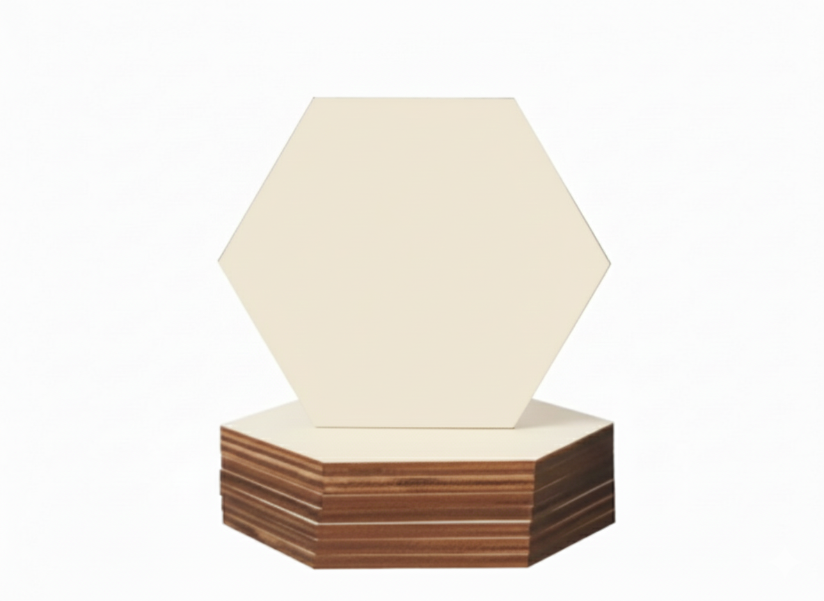 4x4 Inch MDF Hexagon Shape – DIY Craft Wooden Cutouts (Set of 8)