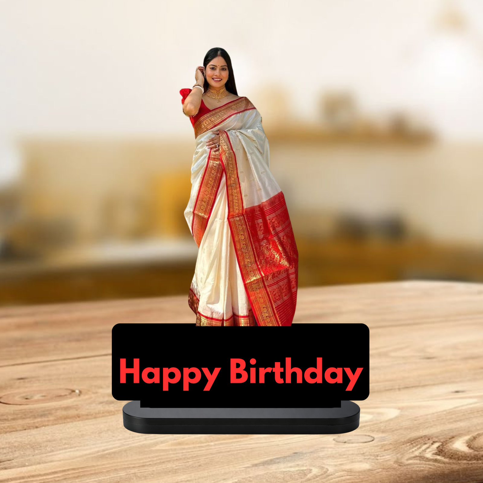 Custom Birthday MDF Photo Stand for Sister or Friend