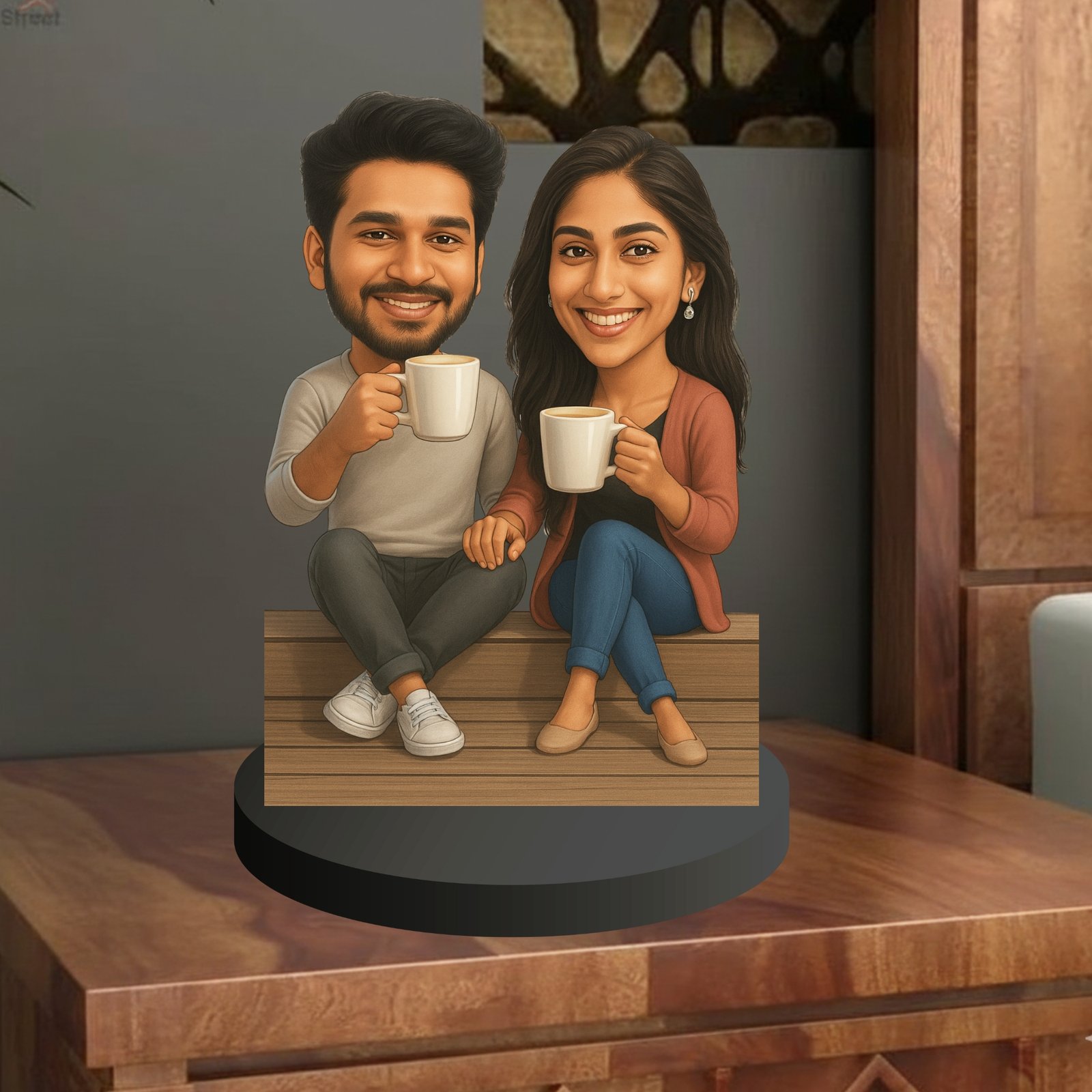 Custom Coffee Date Couple Avatar Standee