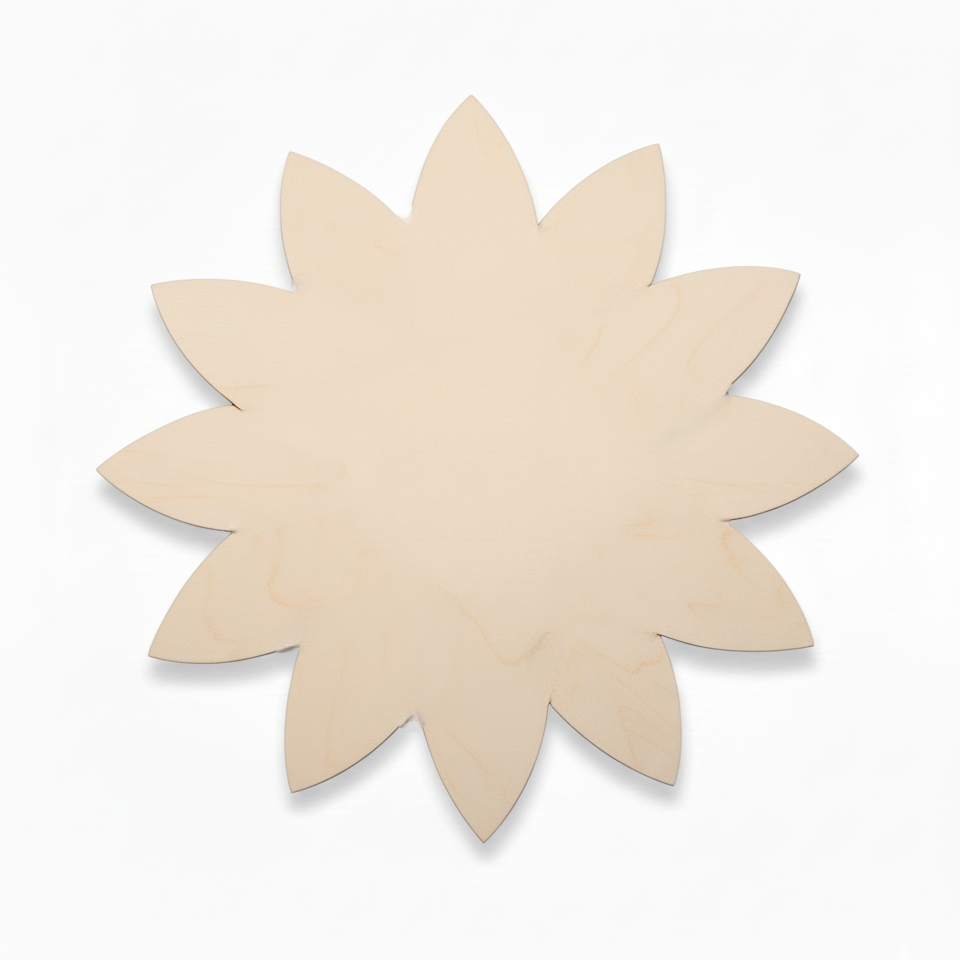 Laser-Cut MDF Sunflower Craft Board 6.3 Inch – Set of 12