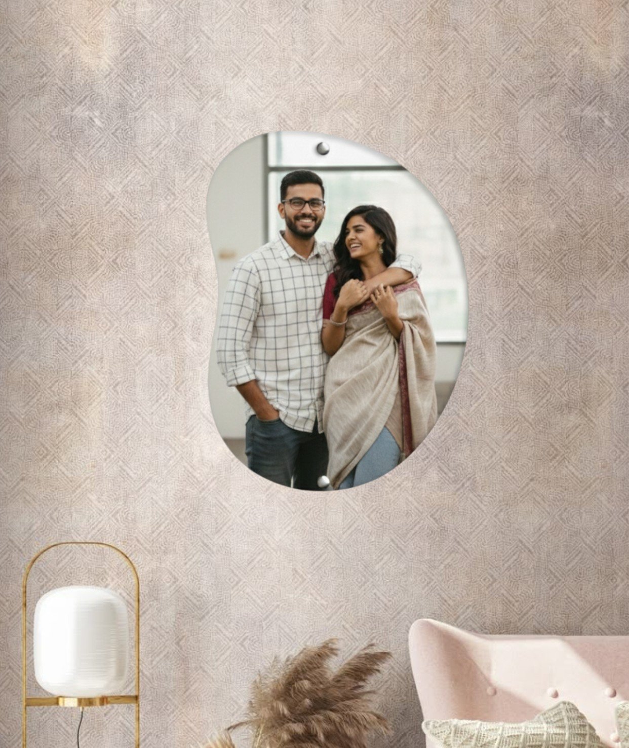 Modern Oval Shape Acrylic Wall Art 12 x 18 Inch