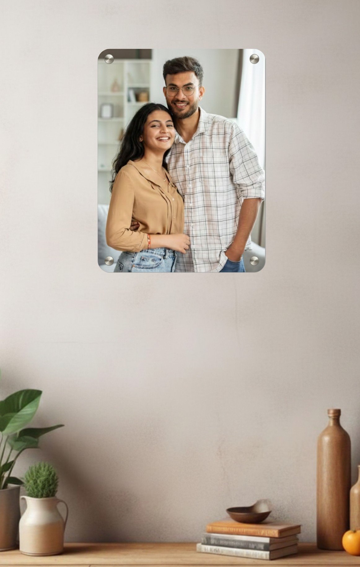Personalized Acrylic Portrait Frame for Wall – 12 x 18 Inch HD Quality
