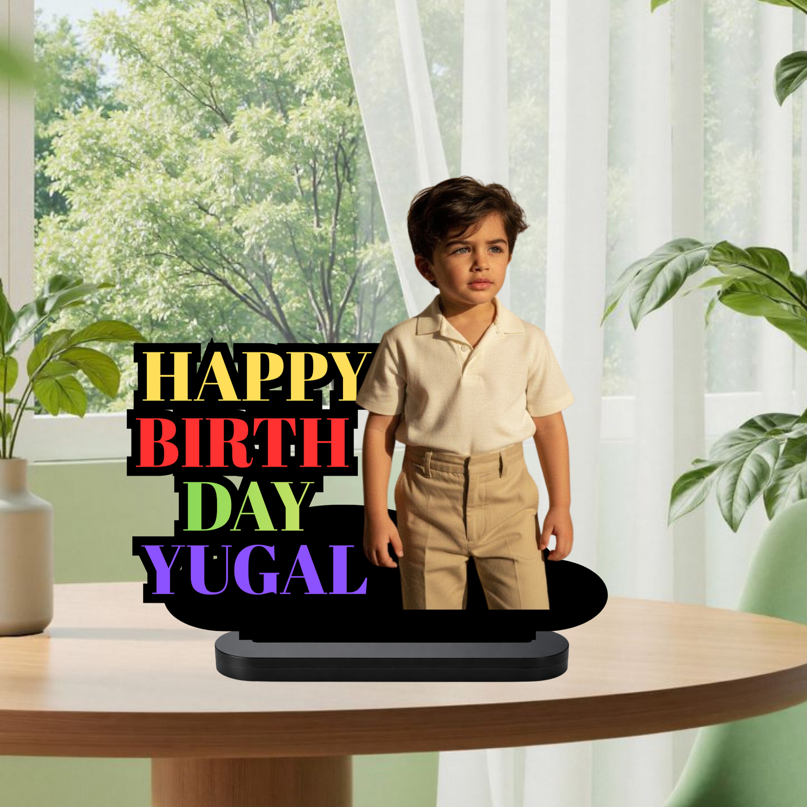 Personalized Birthday MDF Photo Cut-Out Stand for Kids