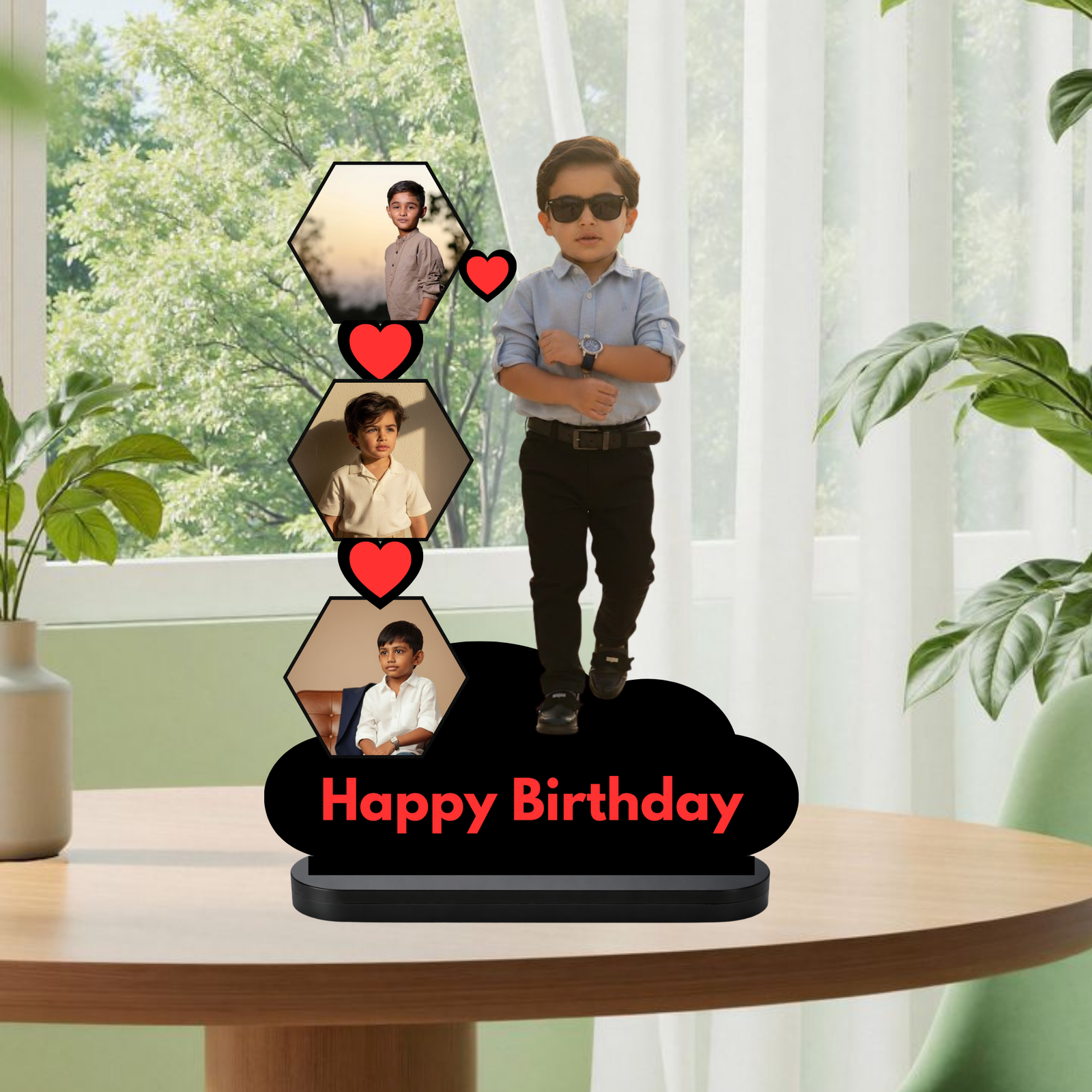 Personalized MDF Birthday Photo Cut-Out Stand for Kids & Boys