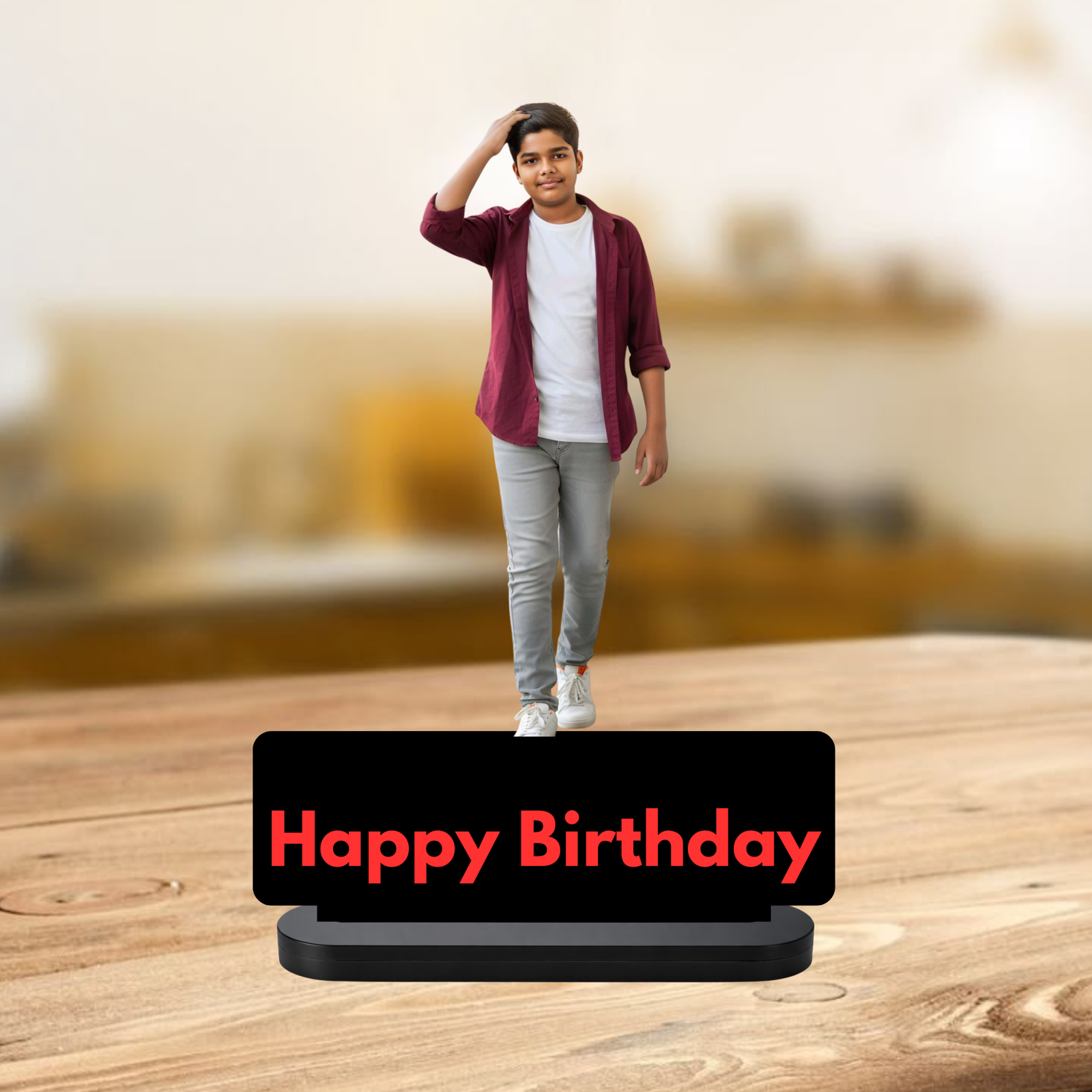 Personalized MDF Birthday Photo Cut-Out Stand for Kids