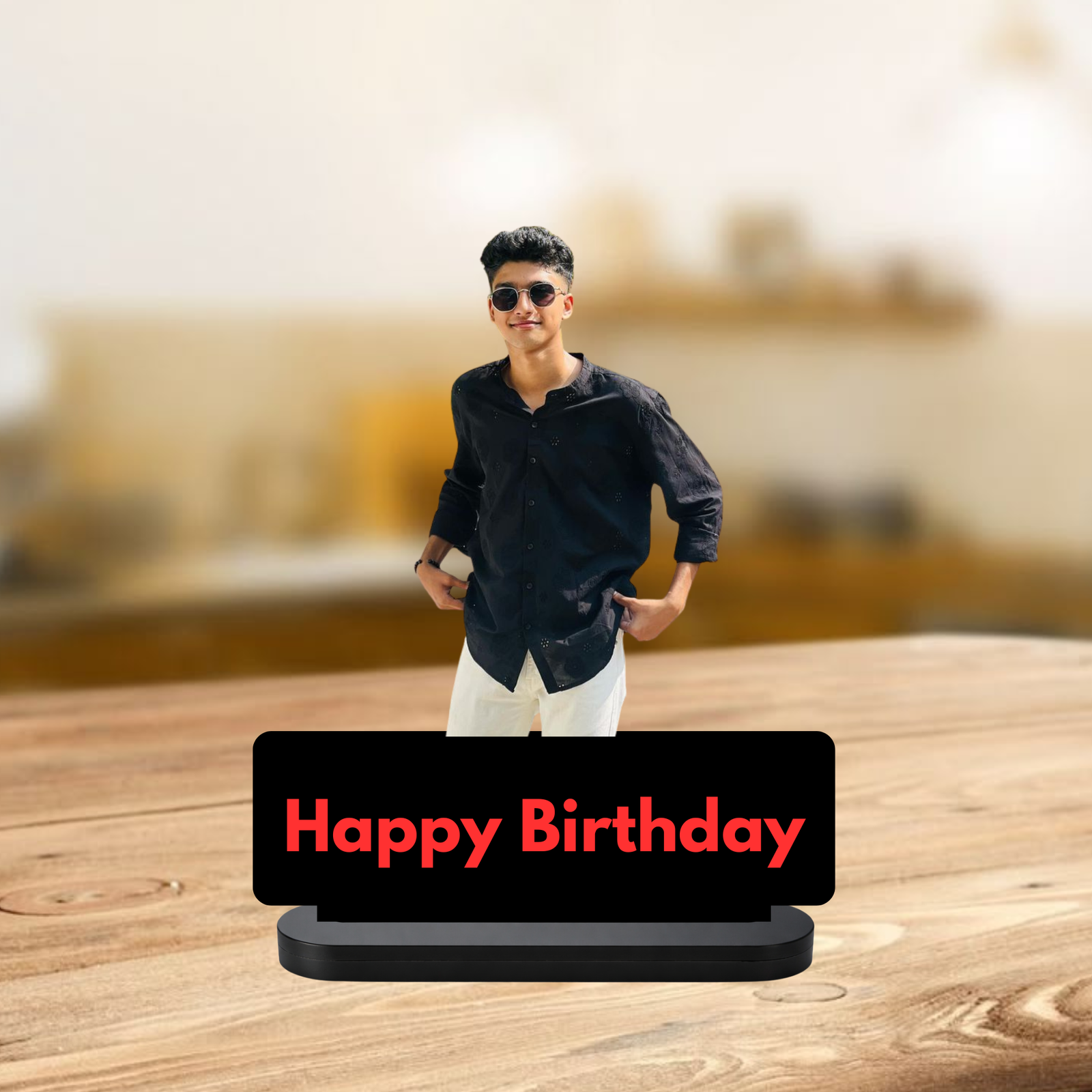 Personalized Single Photo MDF Birthday Cut-Out Stand